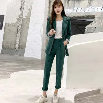 Women's Corduroy Pant Suits Autumn And Winter Korean Chic Fashion Casual Small Suit High Waist Pencile Pants Thick Warm Suits
Women's Corduroy Pant Suits Autumn And Winter Korean Chic Fashion Casual Small Suit High Waist Pencile Pants Thick Warm Suits
