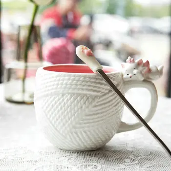 Ceramic Mug Porcelain Teapot with Filter Tea Cup Cute 3d Embossed Wool Texture Mary Cat Style Mug Coffee Cup and Kettle
Ceramic Mug Porcelain Teapot with Filter Tea Cup Cute 3d Embossed Wool Texture Mary Cat Style Mug Coffee Cup and Kettle