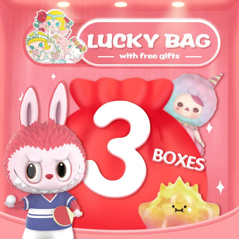 POPMART Surprise Lucky bag with 3pcs and gift sticker or postcard toys figure Random box gift surprise free shipping 
POPMART Surprise Lucky bag with 3pcs and gift sticker or postcard toys figure Random box gift surprise free shipping