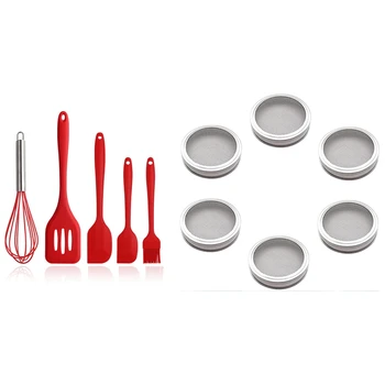 6 Pcs Sprouting Jar Strainer Lid &1 Set Silicone Cooking Utensils Set Wooden Handle Cooking Tools
6 Pcs Sprouting Jar Strainer Lid &1 Set Silicone Cooking Utensils Set Wooden Handle Cooking Tools