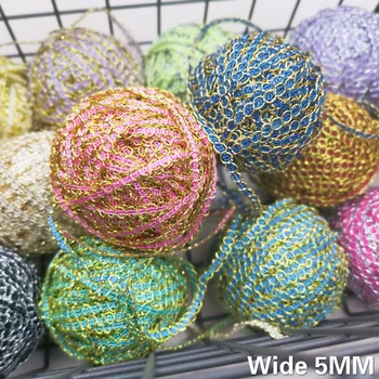 5yards/lot 5MM Wide Glitter Colorful Golden Silver Silk Ribbon Decorative Lace Applique Trim Dress Collar DIY Sewing Supplies
5yards/lot 5MM Wide Glitter Colorful Golden Silver Silk Ribbon Decorative Lace Applique Trim Dress Collar DIY Sewing Supplies
