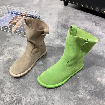 Retro nubuck leather short boots female leather sleeve flat boots autumn single boots student shoes high-top casual shoes
Retro nubuck leather short boots female leather sleeve flat boots autumn single boots student shoes high-top casual shoes