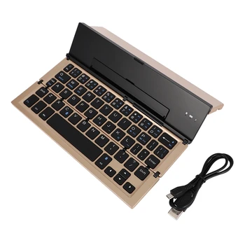 

Portable Aluminum Folding Bluetooth Keyboard Mobile Tablet Bluetooth Keyboard with Bracket for Most Tablets and Smartphones