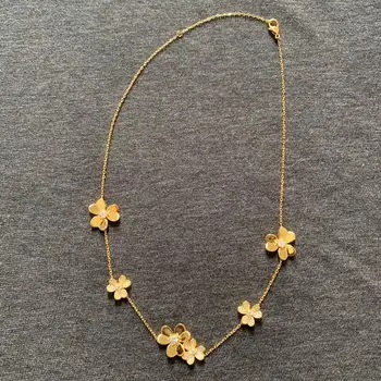 Brand Pure 925 Sterling Silver Jewelry For Women Gold Color Neckalce Flower Pendant Luck Clover Sakura Wedding Party Necklace
Brand Pure 925 Sterling Silver Jewelry For Women Gold Color Neckalce Flower Pendant Luck Clover Sakura Wedding Party Necklace