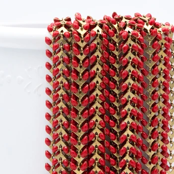 Red Enamel Brass Arrow Chain 6mm, Flat Chain, Herringbone Fish bone Designer Chain For Fashion DIY Jewelry Making Supplies
Red Enamel Brass Arrow Chain 6mm, Flat Chain, Herringbone Fish bone Designer Chain For Fashion DIY Jewelry Making Supplies