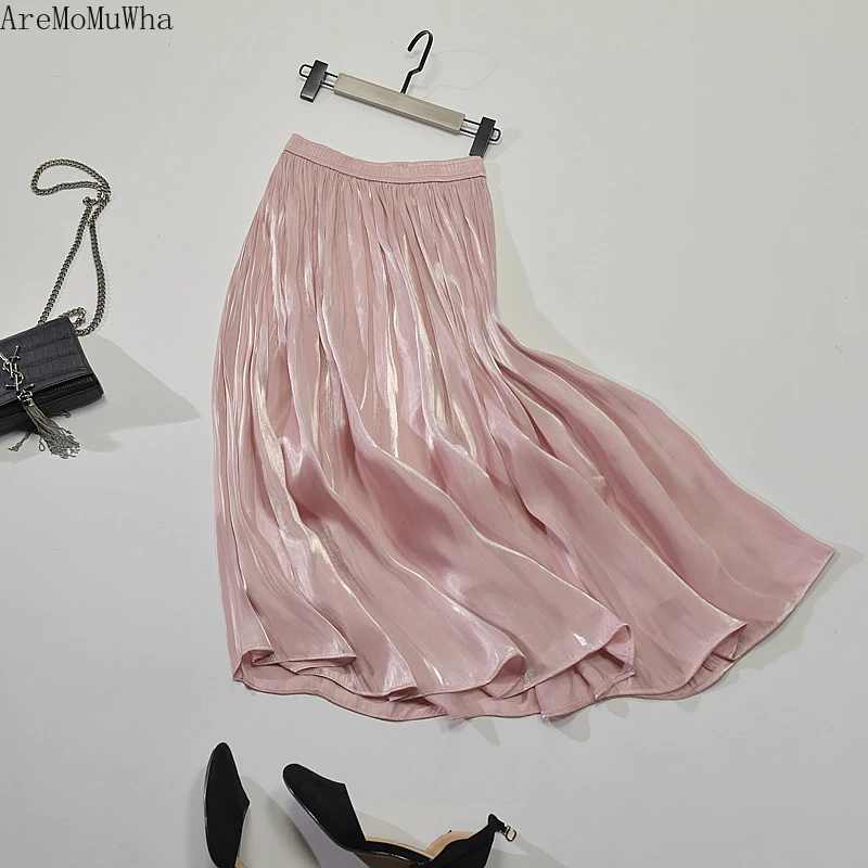 AreMoMuWha 2020 Spring Autumn New Pleated Bright Silky Shiny Female Long Section Skirt Was Thin A Word Fairy Women Skirts QX1273
AreMoMuWha 2020 Spring Autumn New Pleated Bright Silky Shiny Female Long Section Skirt Was Thin A Word Fairy Women Skirts QX1273
