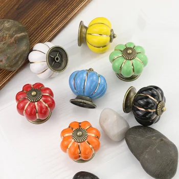 Vintage Furniture Handle Door Knobs Furniture Drawer Cupboard Kitchen Pull Handle Pumpkin Ceramic Cabinet Handles Retro Hardware 
Vintage Furniture Handle Door Knobs Furniture Drawer Cupboard Kitchen Pull Handle Pumpkin Ceramic Cabinet Handles Retro Hardware