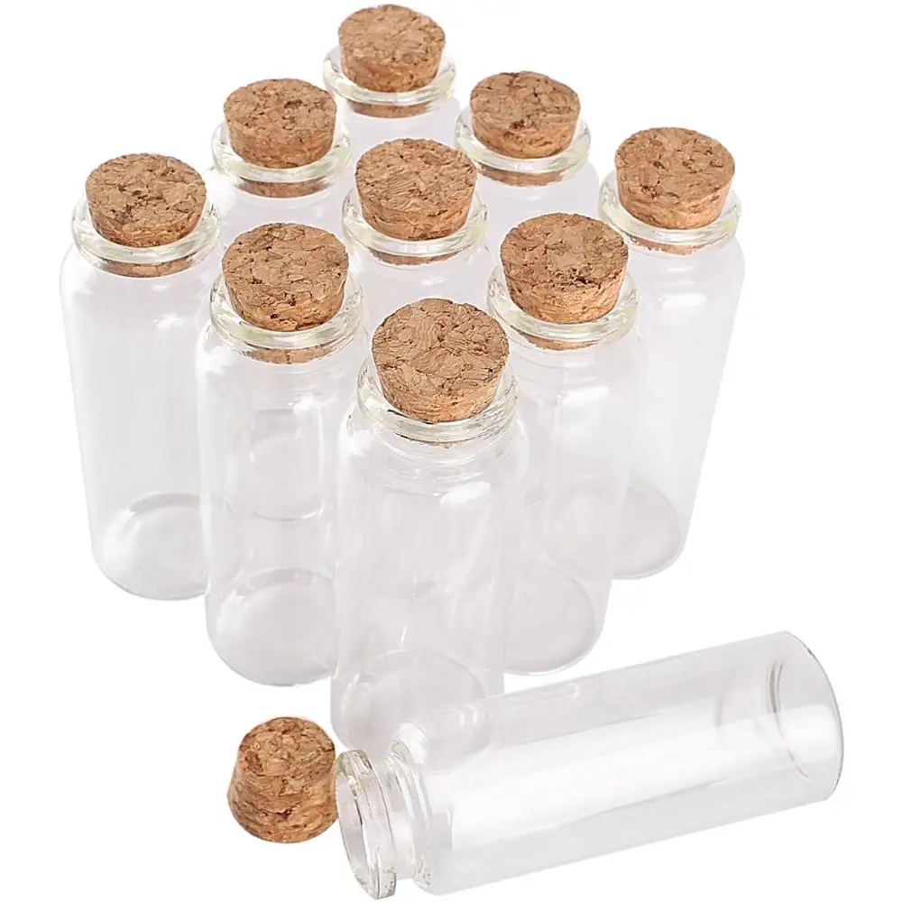 

24pcs 30*80*17mm 40ml Mini Glass Wishing Bottles Tiny Jars Vials With Cork Stopper wedding gift