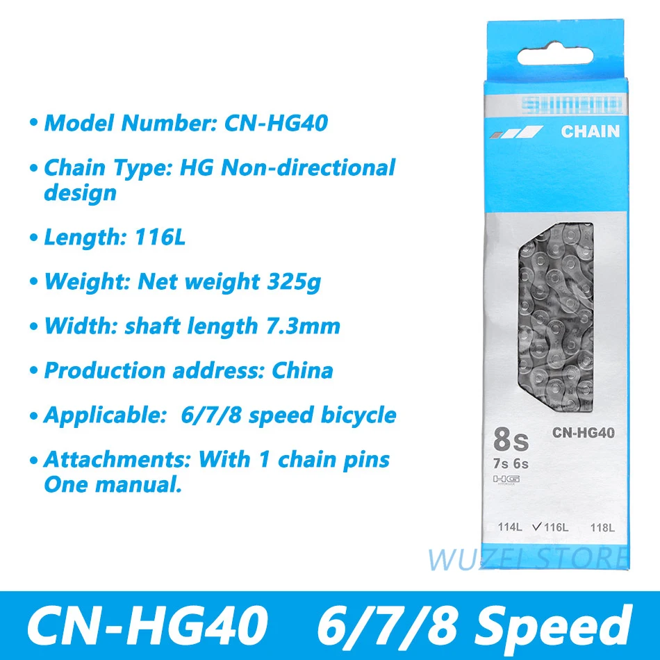 Discount 8S HG50 Bicycle Chain 6/7/8 Speed Moving Chain 112L Road/ MTB Mountain Bicycle Bike Accessories HG40 Boxed chain 116L 1