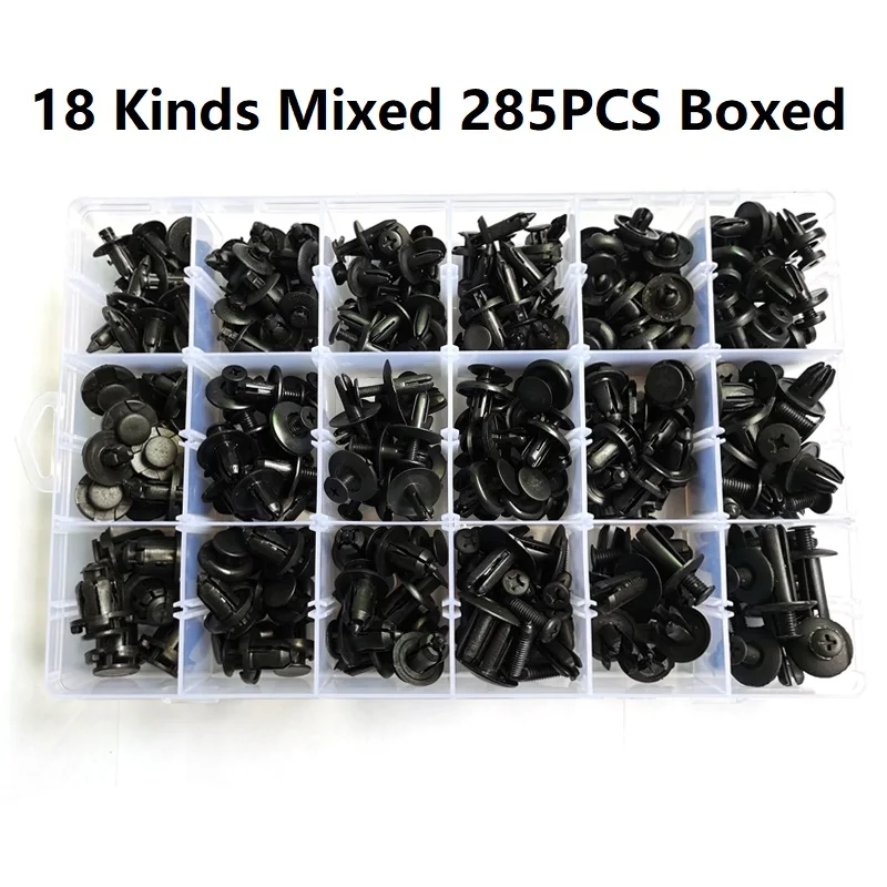 Car High Quality 18 Kind Fastener Clip Mixd 285Pcs Push Pin Bumper Driver Rivet Trim Panel Body Clip Box Kit
Car High Quality 18 Kind Fastener Clip Mixd 285Pcs Push Pin Bumper Driver Rivet Trim Panel Body Clip Box Kit