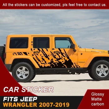 

Fit For Jeep Wrangler Rubicon Or Sahara 4 Doors Car Decals Side Body Rear Trunk Mud Styling Graphic Vinyl Decorative Car Sticker