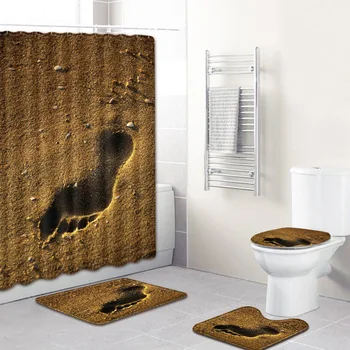 3D Beach Footprints Beautiful 180*180CM Shower Curtain Non-Slip Mat Carpet Cover Toilet Cover Bath Mat Pad Set Bathroom Curtain
3D Beach Footprints Beautiful 180*180CM Shower Curtain Non-Slip Mat Carpet Cover Toilet Cover Bath Mat Pad Set Bathroom Curtain