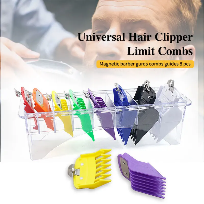 High Quality 8 Color Universal Hair Limit Comb Guide Attachment Size Barber Replacement for Wahl Colorful Metal Guide Comb
High Quality 8 Color Universal Hair Limit Comb Guide Attachment Size Barber Replacement for Wahl Colorful Metal Guide Comb
