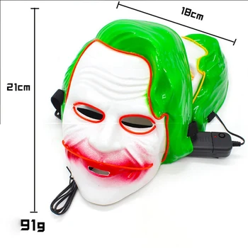 

Cool Clown EL Wire Halloween Luminous Pumpkin Mask Flashing Cosplay Mask Scary Glowing Mask For Dance Festival Parties Costume