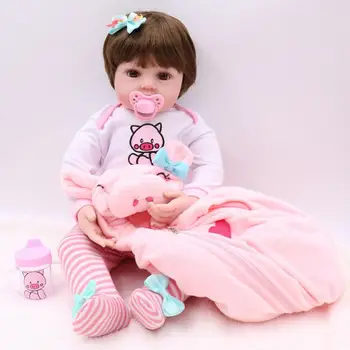 

Cute Reborn doll 48cm Lifelike Reborn Baby Non-toxic Silicone Doll Children Accompany Toy Christmas Surprise Girls Gifts
