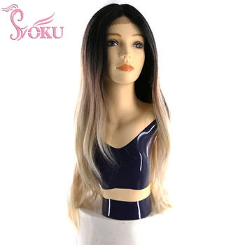 SOKU Synthetic Lace Front Wigs Ombre Blonde Color Middle Part Natural Wave Lace Wig 27 Inch Trendy Wig For Black White Women
SOKU Synthetic Lace Front Wigs Ombre Blonde Color Middle Part Natural Wave Lace Wig 27 Inch Trendy Wig For Black White Women