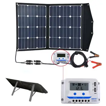 80W 12V Foldable Solar Charger Portable Solar Panel with 10A Charge Controller
80W 12V Foldable Solar Charger Portable Solar Panel with 10A Charge Controller