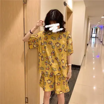 2020 Women Pajama Set Summer Knit Cotton Nightwear Female Short Sleeve sleepwear Set Homewear Comfortable Casual Cute Home Suit
2020 Women Pajama Set Summer Knit Cotton Nightwear Female Short Sleeve sleepwear Set Homewear Comfortable Casual Cute Home Suit