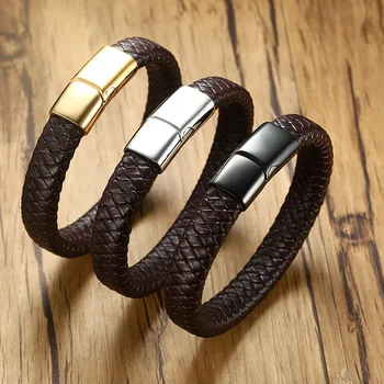 Vnox 12mm Genuine Real Leather Bracelet For Men Women Bangle Stainless Steel Casual Braided Chain Black Brown Male Jewelry
Vnox 12mm Genuine Real Leather Bracelet For Men Women Bangle Stainless Steel Casual Braided Chain Black Brown Male Jewelry