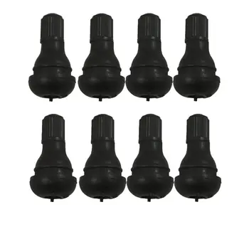 New 8pcs/Set Snap-In Black Rubber Valve Stem TR412 for Tubeless 11.5mm Rim Holes Vehicle Tires Valve Stems Wheels Tires Parts