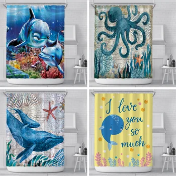 Underwater World Print Shower Curtain 4 Piece Carpet Cover Toilet Cover Bath Mat Pad Set Bathroom Curtain with 12 Hooks
Underwater World Print Shower Curtain 4 Piece Carpet Cover Toilet Cover Bath Mat Pad Set Bathroom Curtain with 12 Hooks