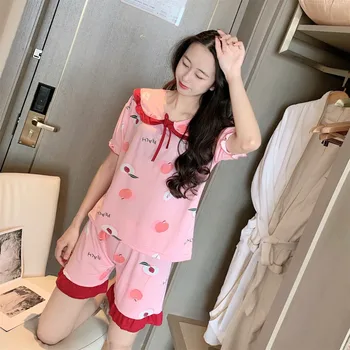Foply Spring Summer Pajamas Women Milk Silk Nightwear Soft Short Sleeve Sleepwear Retro Floral Print Homewear Pijamas Sleep Loun
Foply Spring Summer Pajamas Women Milk Silk Nightwear Soft Short Sleeve Sleepwear Retro Floral Print Homewear Pijamas Sleep Loun