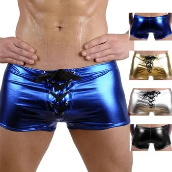 Men's Chic Sexy Underwears PU Leather Men Shiny Boxers Underwear New Male Trunks Shorts Stage Dance Performance Cool Lingerie 
Men's Chic Sexy Underwears PU Leather Men Shiny Boxers Underwear New Male Trunks Shorts Stage Dance Performance Cool Lingerie