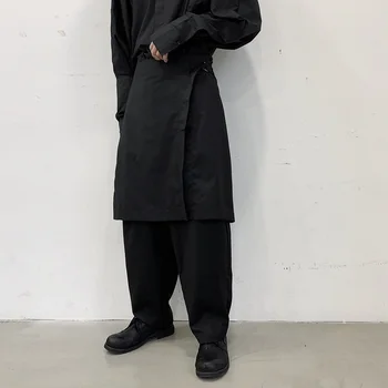 Male Dark Black Punk Gothic Trousers Men Japan Streetwear Casual Straight Skirt Pant Stage Clothing
Male Dark Black Punk Gothic Trousers Men Japan Streetwear Casual Straight Skirt Pant Stage Clothing