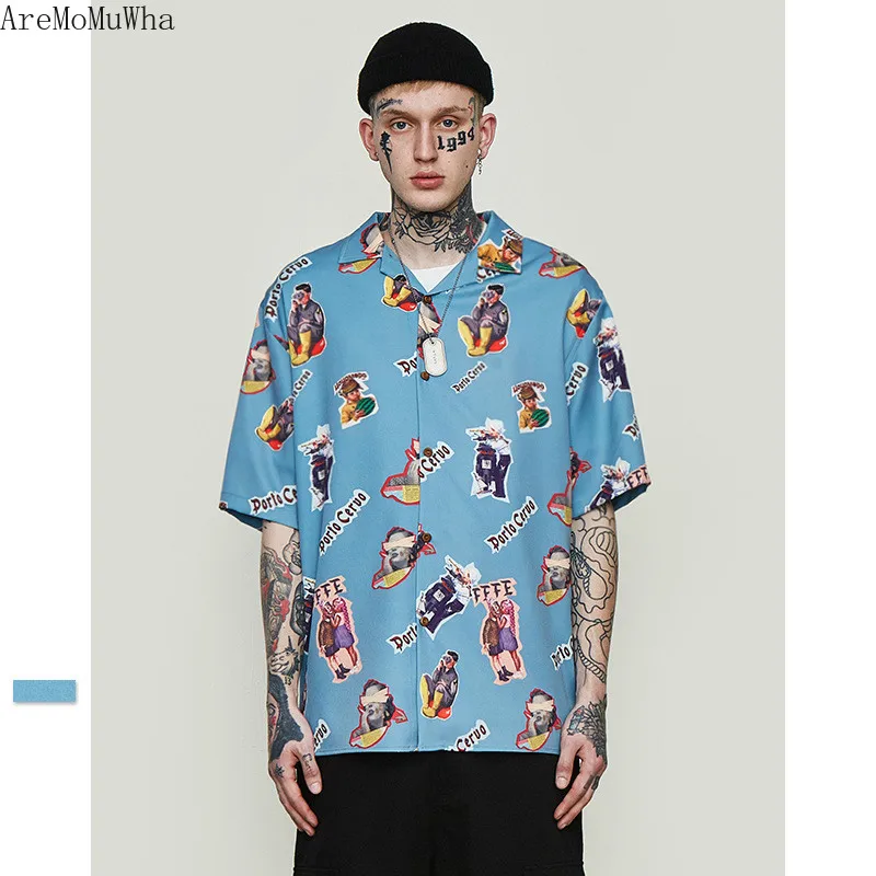 AreMoMuWha 2020 Summer New Tide Brand Retro Spoof Characters Full Version Digital Printing Loose Men's Shirt Korean Clothes
AreMoMuWha 2020 Summer New Tide Brand Retro Spoof Characters Full Version Digital Printing Loose Men's Shirt Korean Clothes
