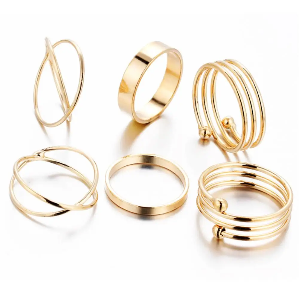 

6 Pcs/Set Korea Personality Retro Alloy Toe Ring Gold Color Joint Ring Foot Ornaments Bijoux Bagues Femme Anillo Couple Jewelry