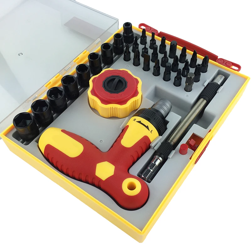 PARON 34 In 1 Precision Screwdriver Destornillador Quick Release Bit Holder T type Anti Skid Cellphone PC Universal Fix Tools
PARON 34 In 1 Precision Screwdriver Destornillador Quick Release Bit Holder T type Anti Skid Cellphone PC Universal Fix Tools