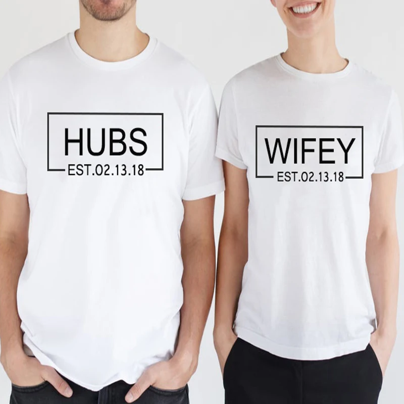 Рубашки для медового месяца футболки топы влюбленных пар свадебные майки на