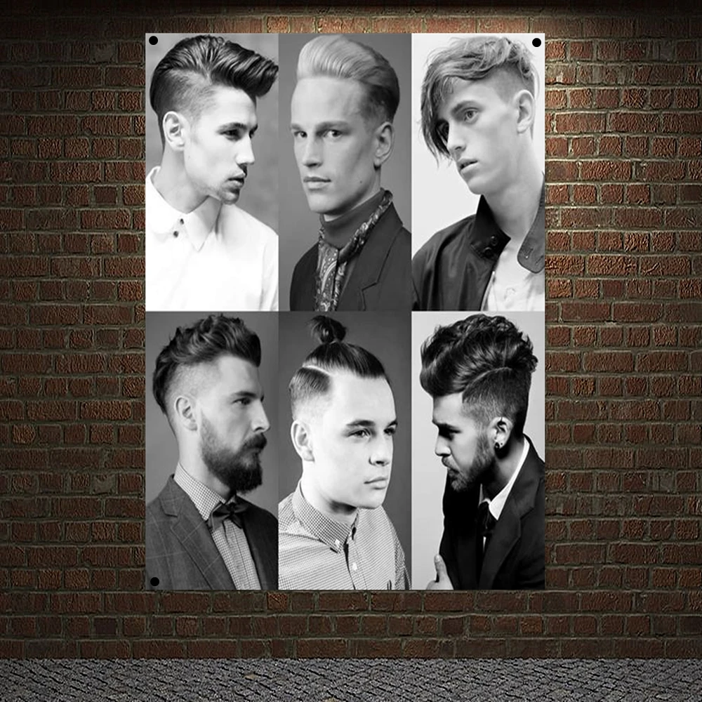 

Mix Haircut For Mens Posters Wall Hanging Carving Hairstyle Banner Wall Art Best Edgy Hairstyles For Guys Flag Canvas Painting