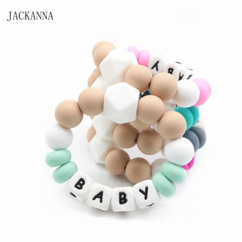 Personalized Name Baby Teether Bracelet Silicone Beads DIY Teething Toy Chewable Bracelet Nursing Gift Silicone Teether Toy
Personalized Name Baby Teether Bracelet Silicone Beads DIY Teething Toy Chewable Bracelet Nursing Gift Silicone Teether Toy