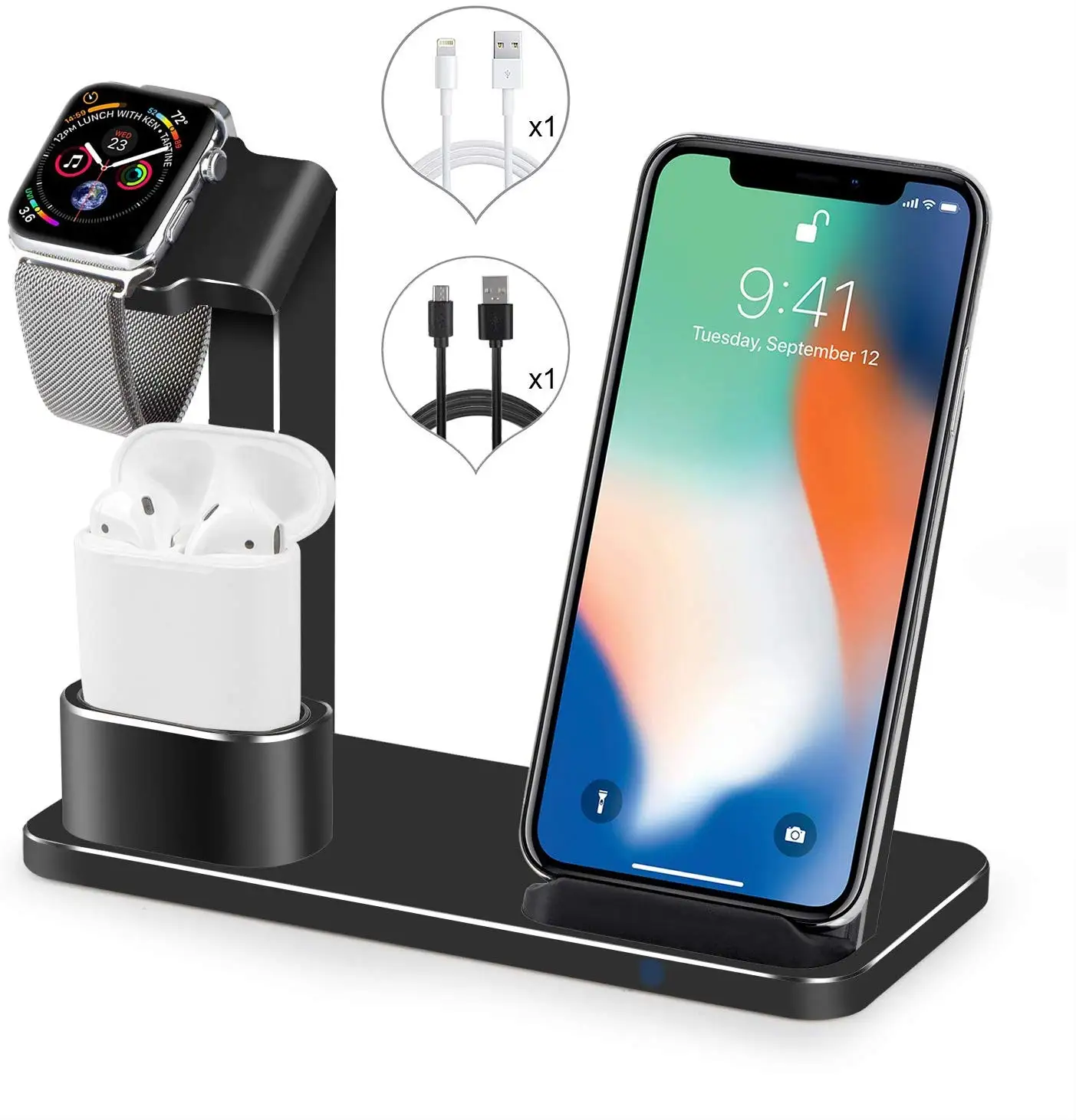 Watch Stand Wireless Charger,3 in 1 Aluminum Fast Wireless Charger Charging Stand Dock Station for iPhone Watch Series Airpods
Watch Stand Wireless Charger,3 in 1 Aluminum Fast Wireless Charger Charging Stand Dock Station for iPhone Watch Series Airpods
