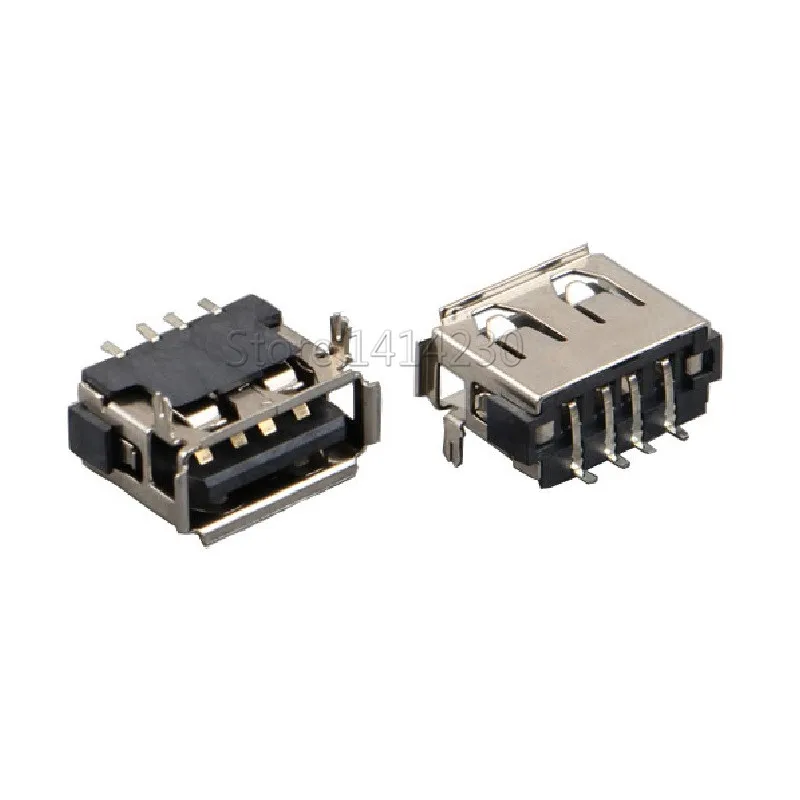 10PCS USB Connector Type A Female USB 2.0 AF10.0 4Pin 6.3mm Height Crimping SMT Black AF-08
10PCS USB Connector Type A Female USB 2.0 AF10.0 4Pin 6.3mm Height Crimping SMT Black AF-08