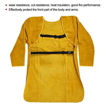 Wear-resisting Heat Fire Retardant Long Sleeve Welding Apron Cow Split Leather Golden
Wear-resisting Heat Fire Retardant Long Sleeve Welding Apron Cow Split Leather Golden