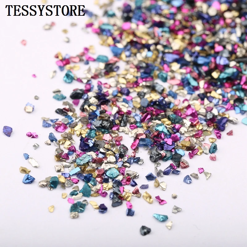 

30g/lot Boxed Crushed Glass irregular Stones Glass Beads For Nail Art Decoration Necklace Pendant Nail Stones Accessories