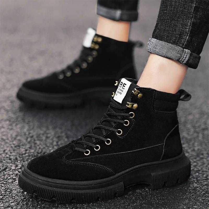 

Hight-top Martin Boots Men's Korean-style Trend 2019 Autumn & Winter England Versatile Workwear Trendy Shoes High State Casual A