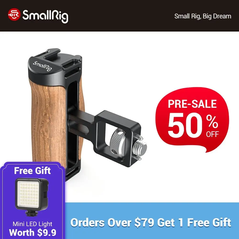 SmallRig Wooden Mini Side Handle (ARRI-Style Mount) Universal Side Handle with Cold Shoe Mount For Sony/Canan/Nikon/Fuji -2914
SmallRig Wooden Mini Side Handle (ARRI-Style Mount) Universal Side Handle with Cold Shoe Mount For Sony/Canan/Nikon/Fuji -2914