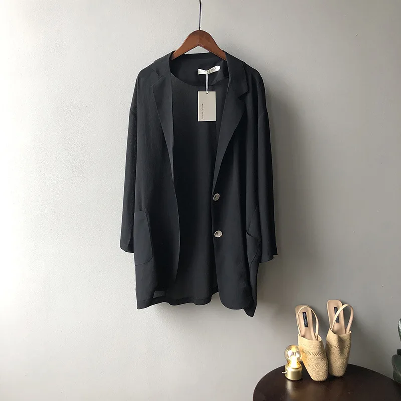 Summer 2020 new thin sunscreen small suit with western style loose medium and long chiffon suit
Summer 2020 new thin sunscreen small suit with western style loose medium and long chiffon suit