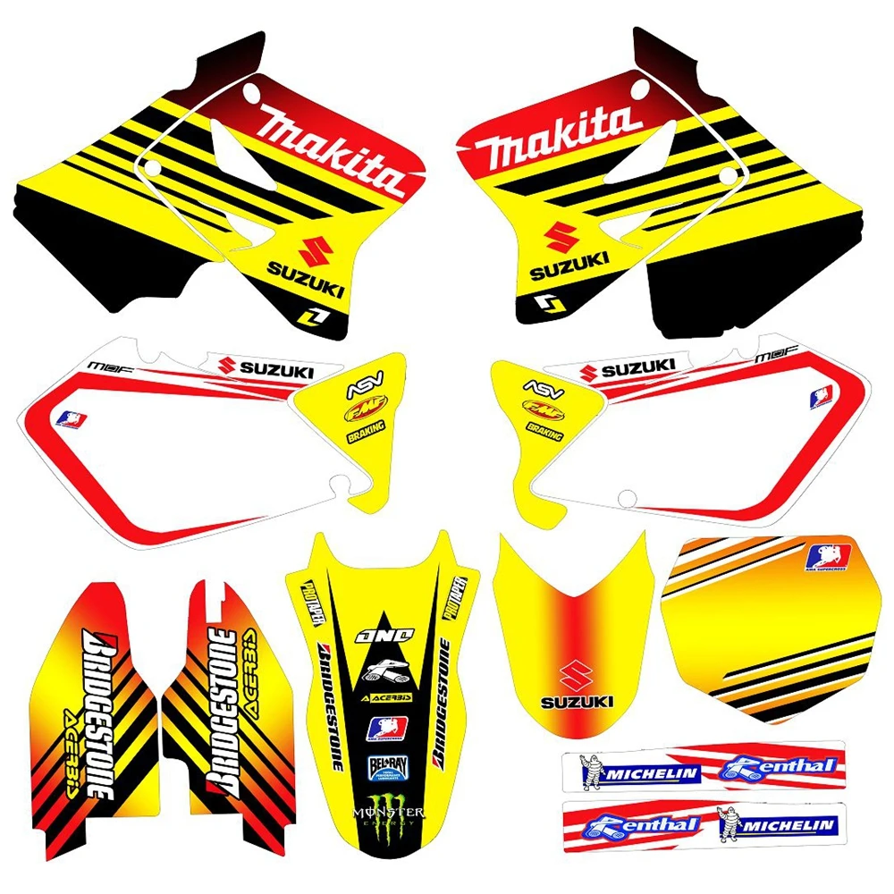 New Full Graphics Decals Stickers Custom Number Name 3M Bright Stickers Waterproof For Suzuki RM125 RM250 2001-2008
New Full Graphics Decals Stickers Custom Number Name 3M Bright Stickers Waterproof For Suzuki RM125 RM250 2001-2008