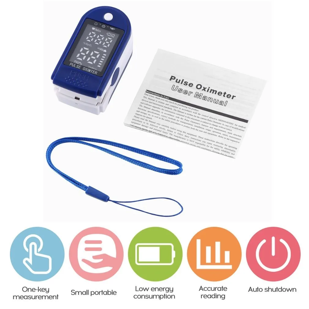 Fingertip Oximeter Finger Clip Blood Oxygen Saturation And Pulse Monitoring Two Color Screen OLED Display With Lanyard
Fingertip Oximeter Finger Clip Blood Oxygen Saturation And Pulse Monitoring Two Color Screen OLED Display With Lanyard