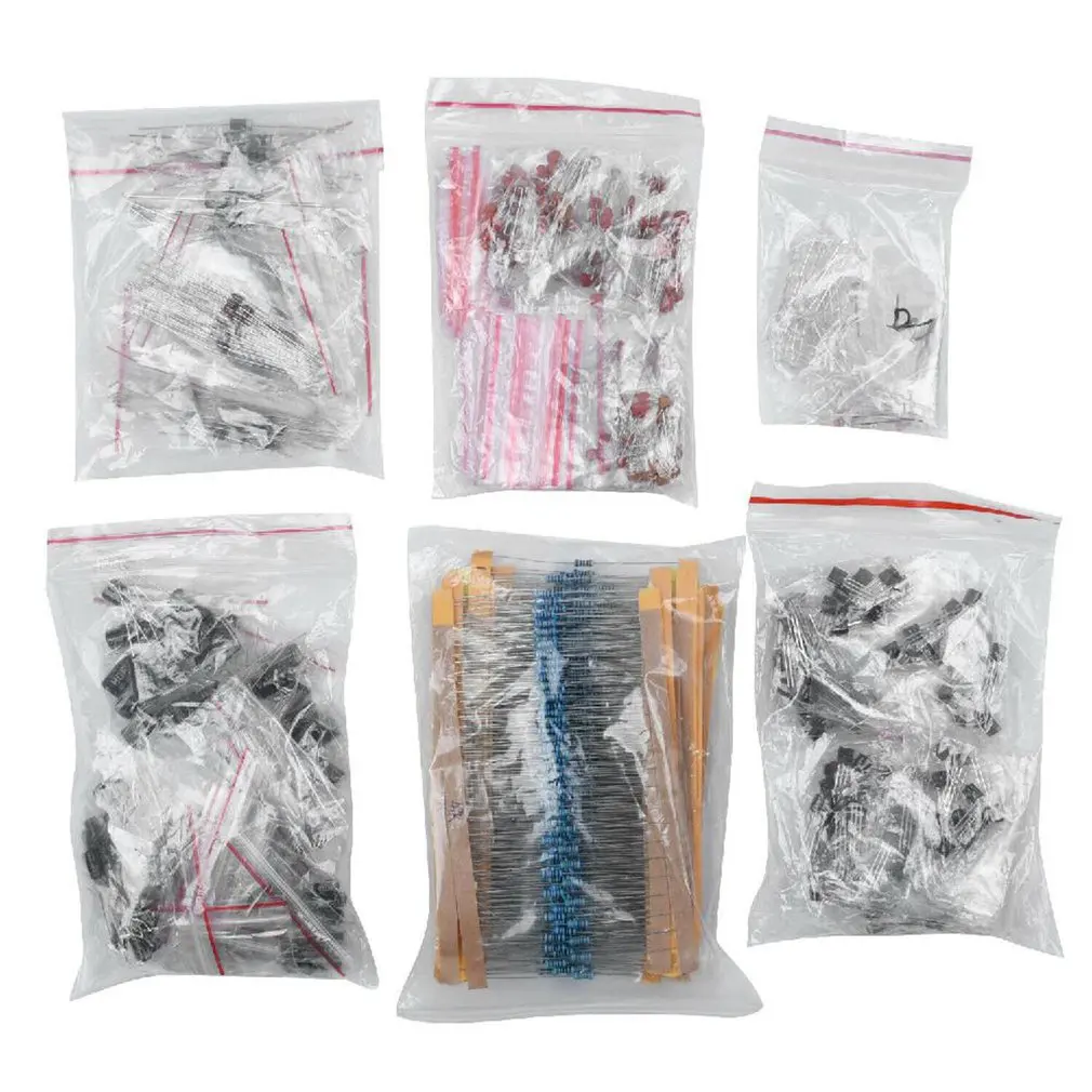 Electronic Components Kit Electronic Components Assortment LED Diodes Transistor Electrolytic Capacitors Resistors 1390pcs
Electronic Components Kit Electronic Components Assortment LED Diodes Transistor Electrolytic Capacitors Resistors 1390pcs