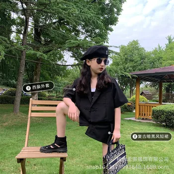 2020 summer new girl suit short sleeve suit A word short skirt lady two piece suit
2020 summer new girl suit short sleeve suit A word short skirt lady two piece suit