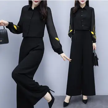 2 Two Piece Blouses And Pants Sets 2020 Spring Summer Elastic Waist Stripe Chiffon Wide Leg Pants Office Lady Pantsuit Plus Size
2 Two Piece Blouses And Pants Sets 2020 Spring Summer Elastic Waist Stripe Chiffon Wide Leg Pants Office Lady Pantsuit Plus Size