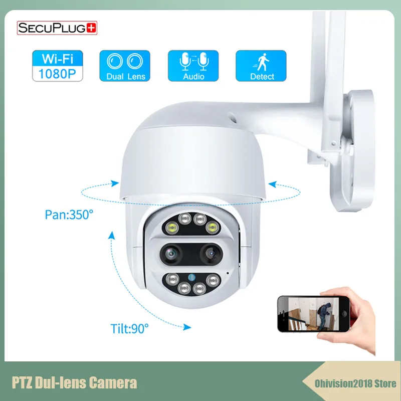 1080P PTZ Dual-Lens Wifi Camera Outdoor Auto Tracking Cloud home Security IP Camera 2MP Zoom Speed Dome CCTV Camera surveillance
1080P PTZ Dual-Lens Wifi Camera Outdoor Auto Tracking Cloud home Security IP Camera 2MP Zoom Speed Dome CCTV Camera surveillance