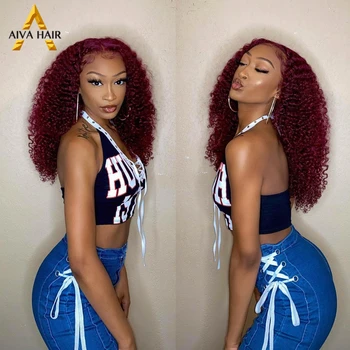 AIVA Heat Resistant Wine Red Curly Synthetic Lace Front Wig 99J Burgundy Kinky Curly Synthetic Wigs High Density For Women
AIVA Heat Resistant Wine Red Curly Synthetic Lace Front Wig 99J Burgundy Kinky Curly Synthetic Wigs High Density For Women