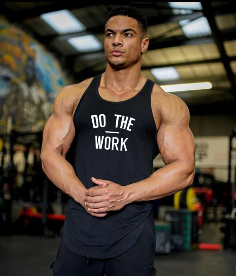 2021 Men Summer Sleeveless t-shirt Male Sweatshirt Gym Sport Running Vest Bodybuilding Undershirt Fitness Tank Tops | Спорт и