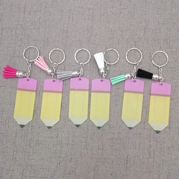Acrylic Monogram Name Pencil Charms Tassel Keychain Key Rings for Teachers' Day Gifts 
Acrylic Monogram Name Pencil Charms Tassel Keychain Key Rings for Teachers' Day Gifts